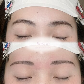 おすすめ眉デザイン：眉ワックスと眉カットのコンビネーションの眉毛デザイン写真