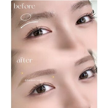 神宮前で人気の眉カラーと間引きメニューのご紹介の眉毛デザイン写真