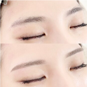 美しい平行ベース眉のデザイン事例の眉毛デザイン写真