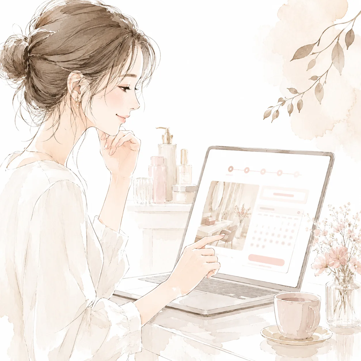 WEB予約ページを確認するイメージ
